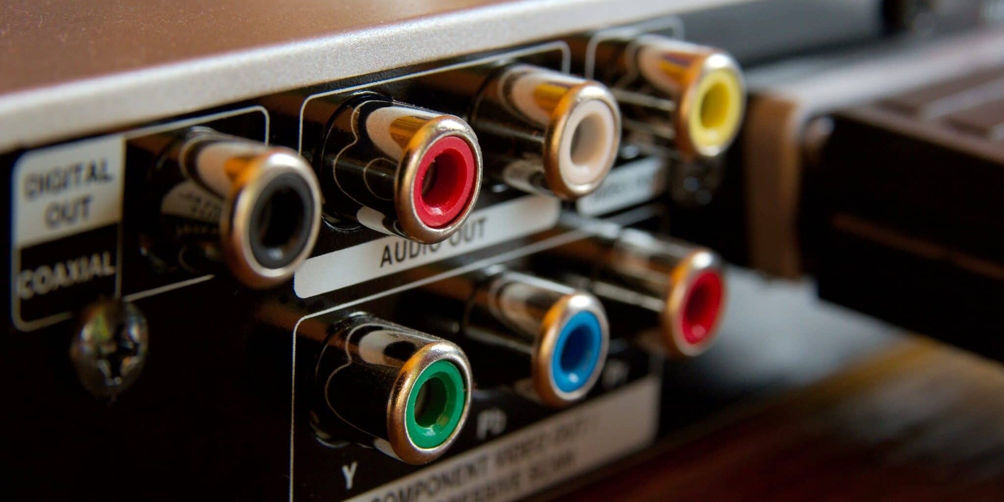 RCA connections on the back of a DVD player